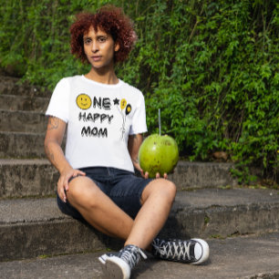 En Lycklig Gult Smile 1:a Boy Birthday T Shirt