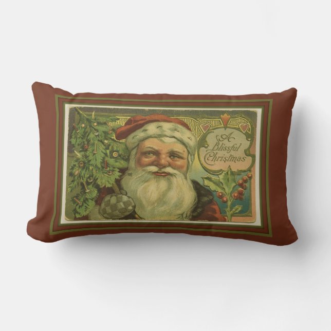 En lycklig jul tomte lumbarkudde (Framsida)