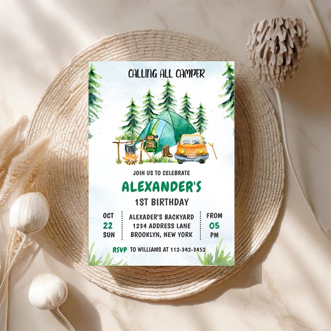 En Lycklig-kamper 1:a födelsedagskampanjen Party Inbjudningar (Skapare uppladdad)