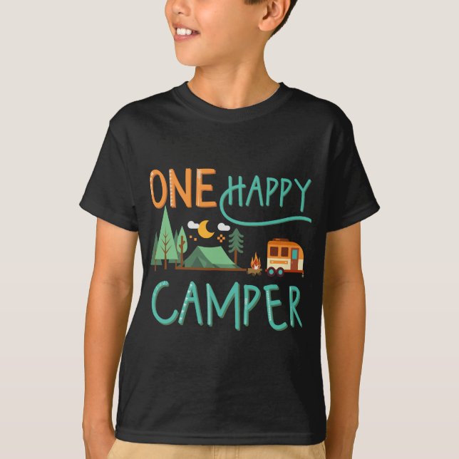 en lycklig-kamper första födelsedag , Camping Matc T Shirt (Framsida)