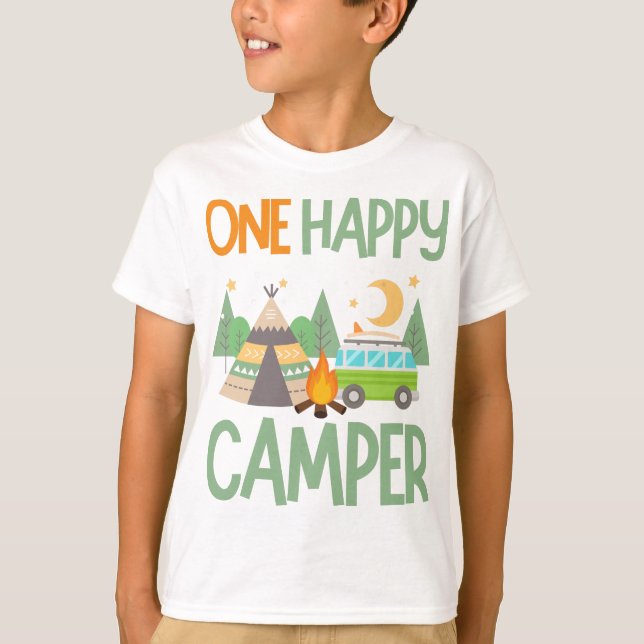 en lycklig-kamper första födelsedag T-Shirt (Framsida)