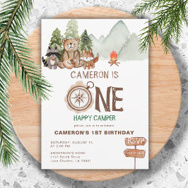 En Lycklig-kamper med havsfärg 1:a födelsedag Inbjudningar