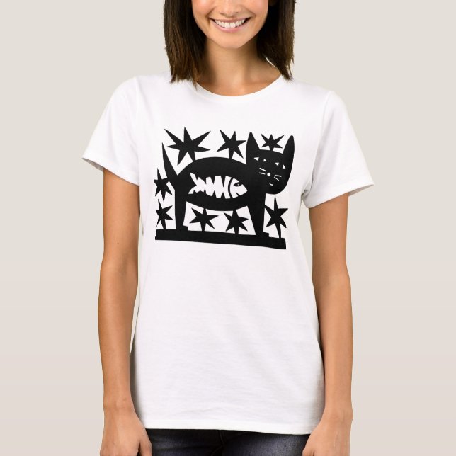 En lycklig katt tee shirt (Framsida)