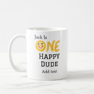 En lycklig-kille 1:a grattis på födelsedagen smile kaffemugg