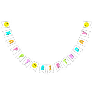 En Lycklig-kille/Gal 1:a födelsedag, Rainbow Smile Vimplar