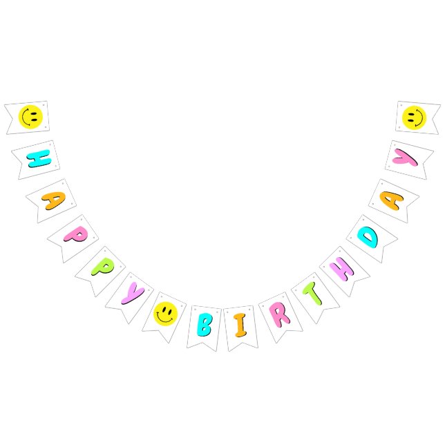 En Lycklig-kille/Gal 1:a födelsedag, Rainbow Smile Vimplar (Alla)