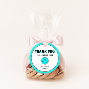 En Lycklig-kille/Gal Blue Smiley Tack Gåvor Etiketter