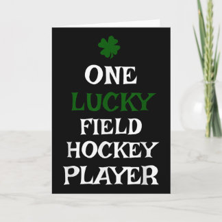 En lycklig landhockeyspelare St Patrick's Day Irlä Kort