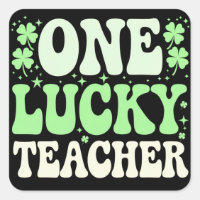 En lycklig lärare Groovy Retro Lärare St Patricks