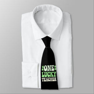 En lycklig lärare Groovy Retro Lärare St Patricks Slips