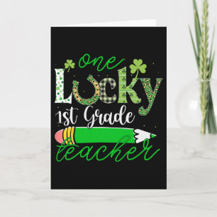 En lycklig lärare i första klass St Patrick's Day- Kort
