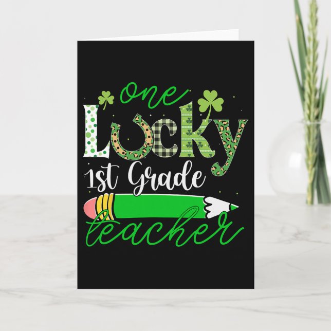 En lycklig lärare i första klass St Patrick's Day- Kort (Framsida)