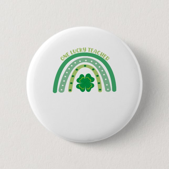En lycklig lärare irländsk regnbåge St Patrick’s D Knapp (Framsida)