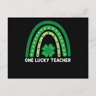 En lycklig lärare irländsk regnbåge St Patrick’s D Vykort