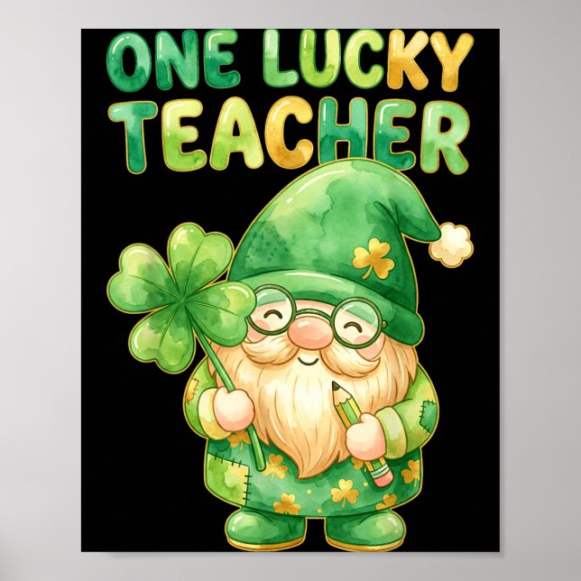 En lycklig lärare st patricks dag tomte rolig poster (Framsidan)