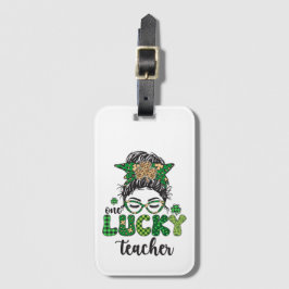 En lycklig lärare - St. Patrick's Day Bagagebricka