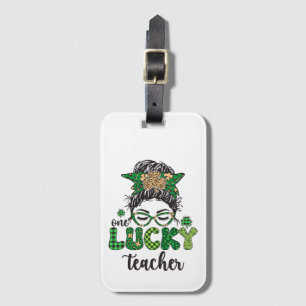 En lycklig lärare - St. Patrick's Day Bagagebricka