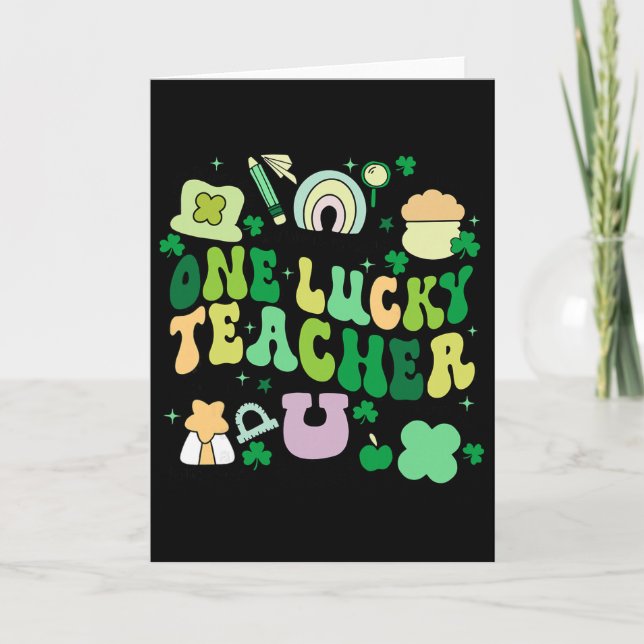 En lycklig lärare St. Patrick's Day irländsk lärar Kort (Framsida)