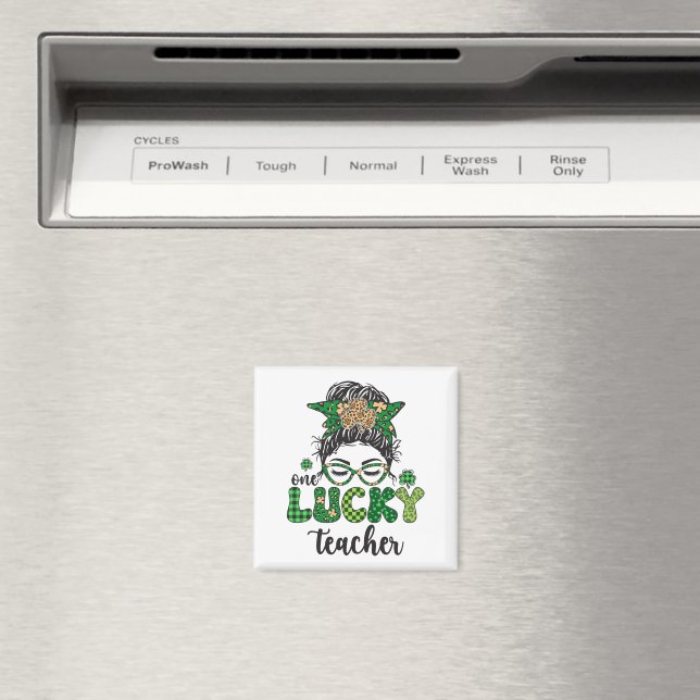 En lycklig lärare - St. Patrick's Day Magnet (In Situ (Dishwasher))
