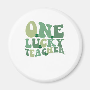 En lycklig lärare St Patricks Day Retro Groovy Magnet