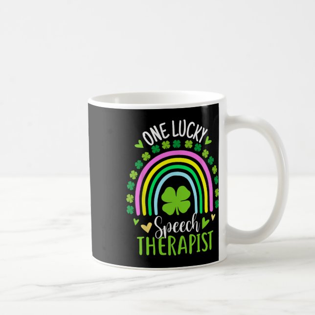 En lycklig logoped regnbåge St Patricks Day Kaffemugg (Höger)