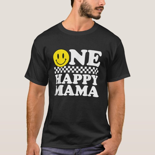 En Lycklig-Mamma-1:a födelsedagsmatchning T Shirt (Framsida)