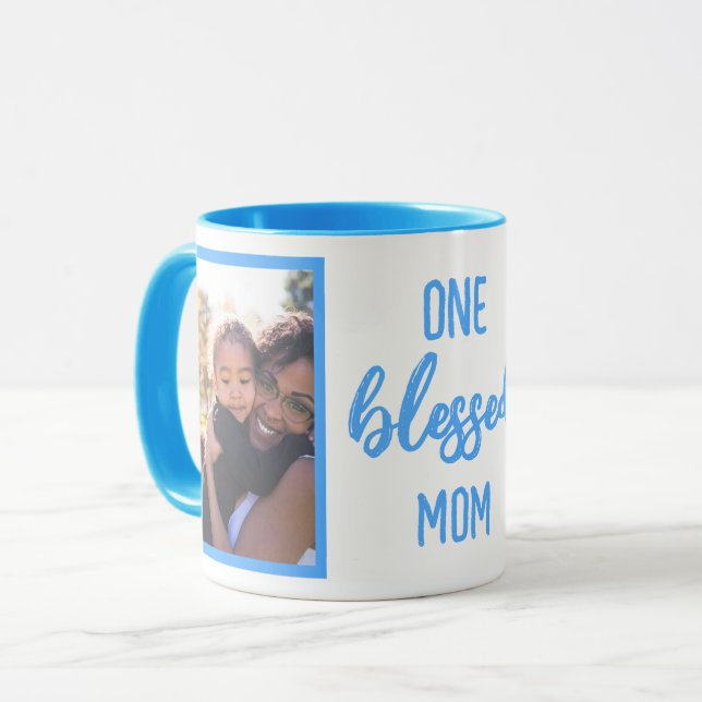 En lycklig mamma | Anpassad modern fotogåva till m Mugg (Framsida vänster)