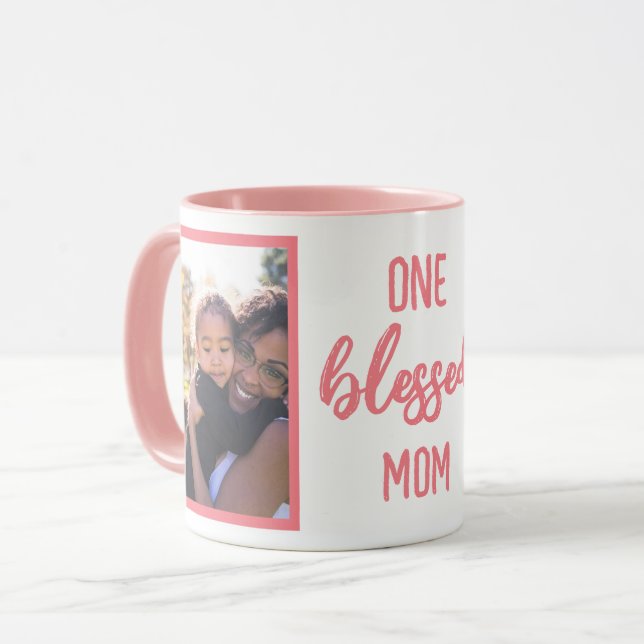 En lycklig mamma | Anpassad modern fotopåskrift ti Mugg (Framsida vänster)