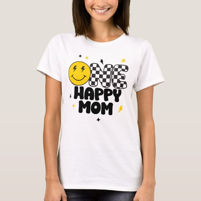 EN Lycklig Mamma i Birthday Boy Shirt T (Framsida)