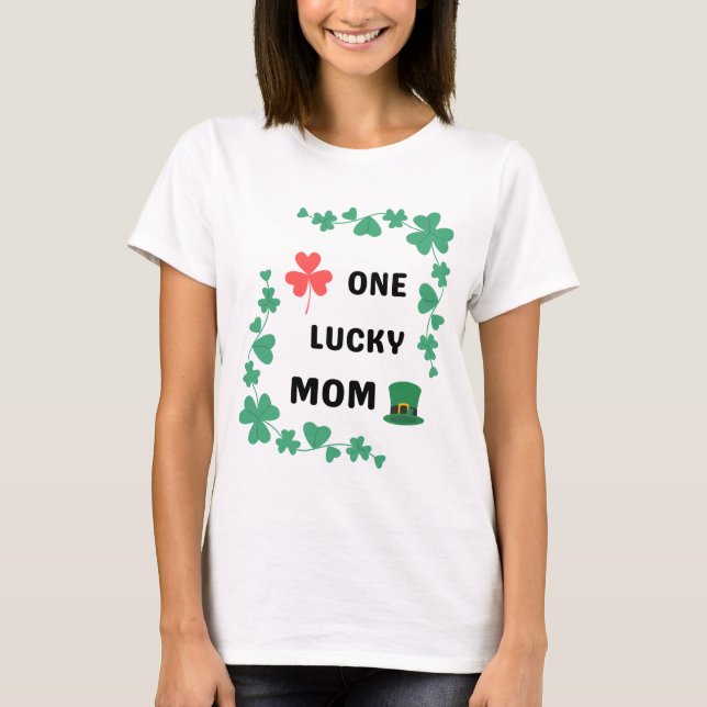 En lycklig mamma irländsk  t shirt (Framsida)