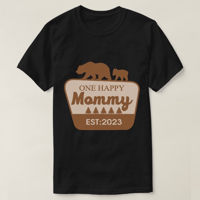 En Lycklig Mamma-kamper som matchar familjefågeln T Shirt (Design framsida)