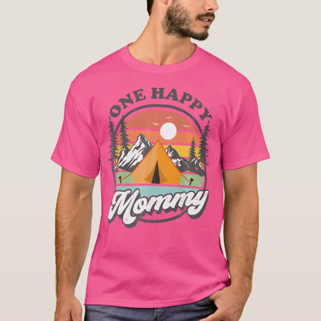 En Lycklig Mamma Lycklig Camper 1:a födelsedagskam T Shirt (Framsida)