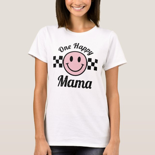 En Lycklig Mamma Lycklig Smile Birthday Matching T Shirt (Framsida)