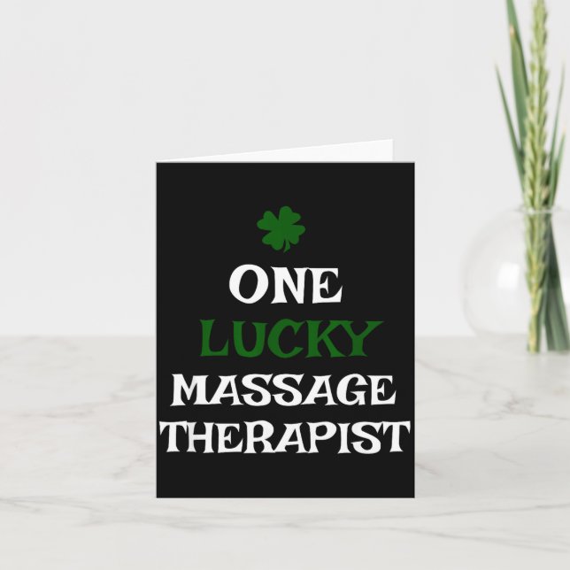 En lycklig massageterapeut st. patricks dag iris kort (Framsida)