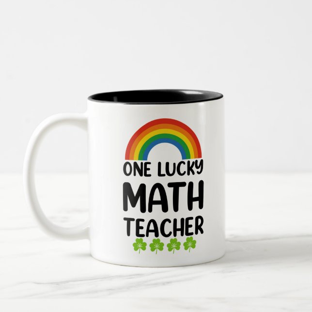 En lycklig matematiklärare St. Patrick's Day Två-Tonad Mugg (Vänster)