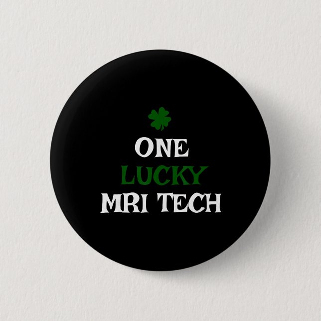En lycklig Mri-tekniker St. Patrick's Day Rolig ir Knapp (Framsida)