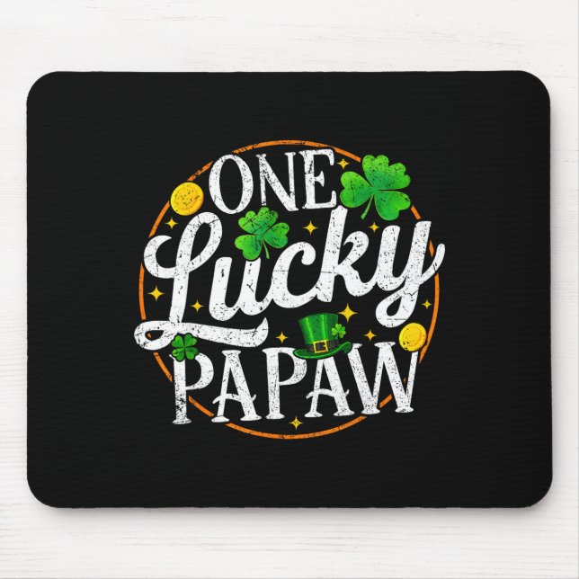 En lycklig papaw st patricks day shamrock män  musmatta (Framsidan)