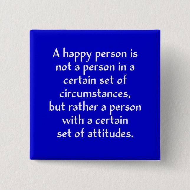 En lycklig person är inte en person i en bestämd knapp (Framsida)