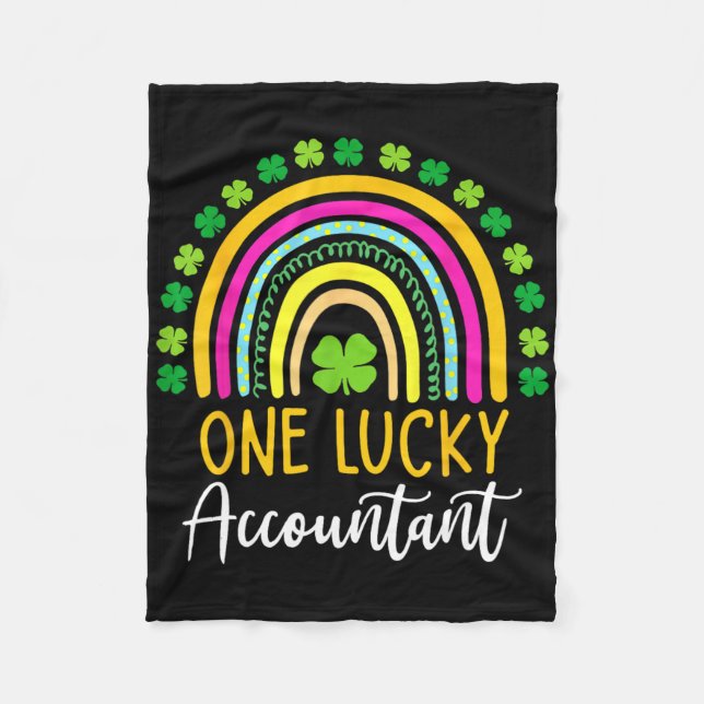 En lycklig revisor St Patrick Day Shamrocks  Fleecefilt (Framsidan)