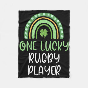 En lycklig rugby spelare St. Patrick's Day Rollig Fleecefilt