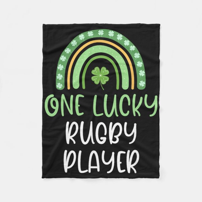 En lycklig rugby spelare St. Patrick's Day Rollig  Fleecefilt (Framsidan)