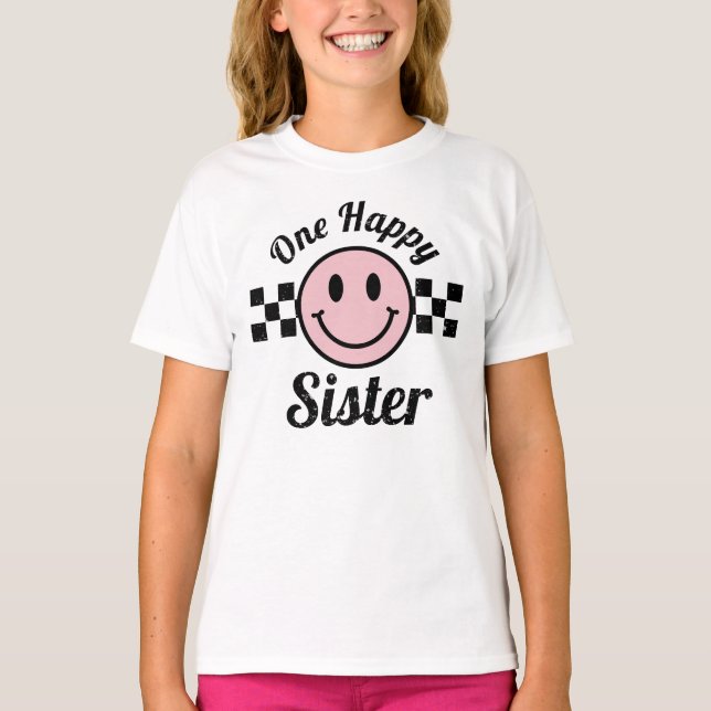 En Lycklig-sister Rosa Smiles 1:a födelsedagsmatch T Shirt (Framsida)