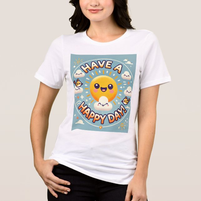 en lycklig-skjorta t shirt (Framsida)