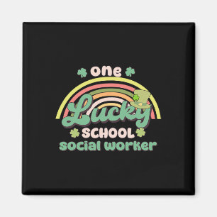 En lycklig skolans socialarbetare St Patricks Day Magnet