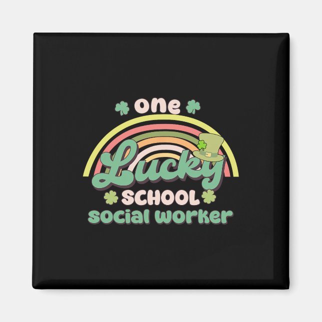 En lycklig skolans socialarbetare St Patricks Day  Magnet (Framsidan)