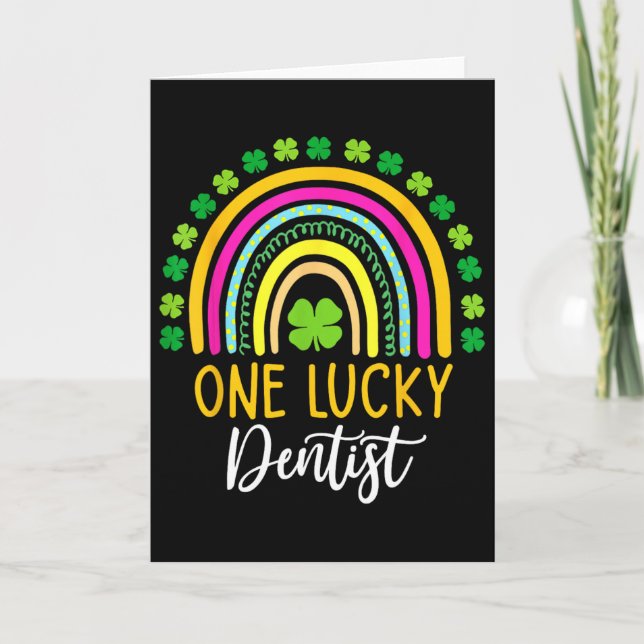 En lycklig tandläkare St Patrick Day Shamrocks  Kort (Framsida)