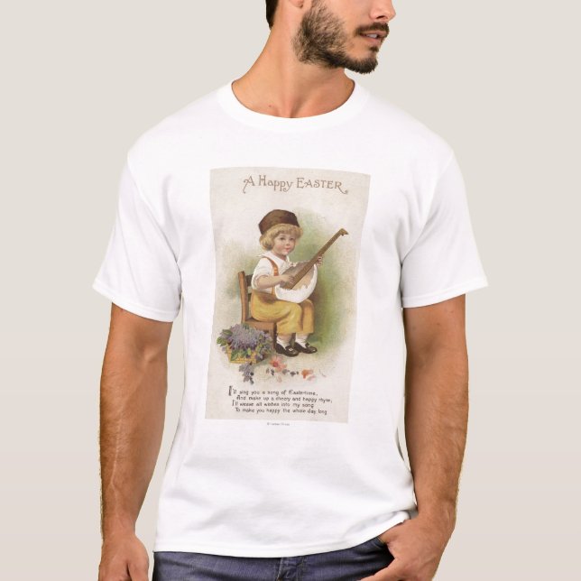 En lyckliga EasterBoy med äggsnäckagitarren T-shirt (Framsida)