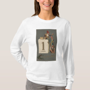 En lyckliga nya YearGnomes som kastar pengar Tee Shirt