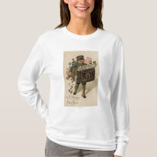 En lyckliga nya YearIrish postar pojken Tee Shirt