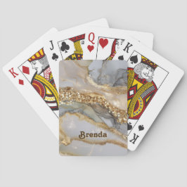 En lyxig guldbakgrund i vit marmor casinokort